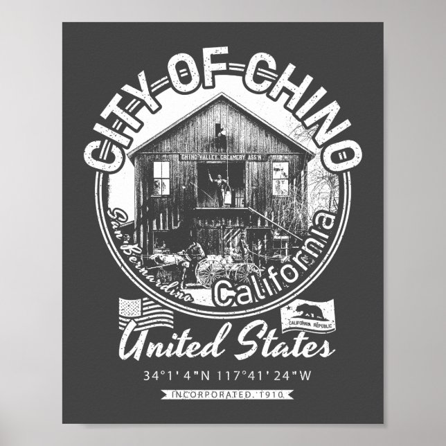 POSTER CHINO SAN BERNARDINO CALIFORNIA - VILLE DE CHINO C (Devant)