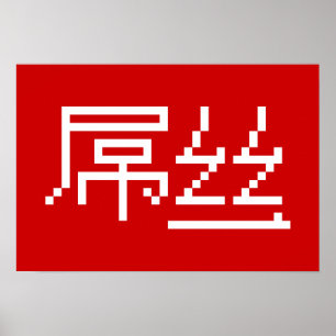 Poster Chinois perdant / Diaosi 屌 丝 Hanzi MEME