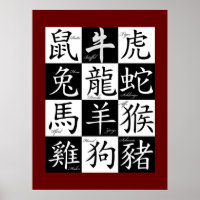 poster chinois zodiaque