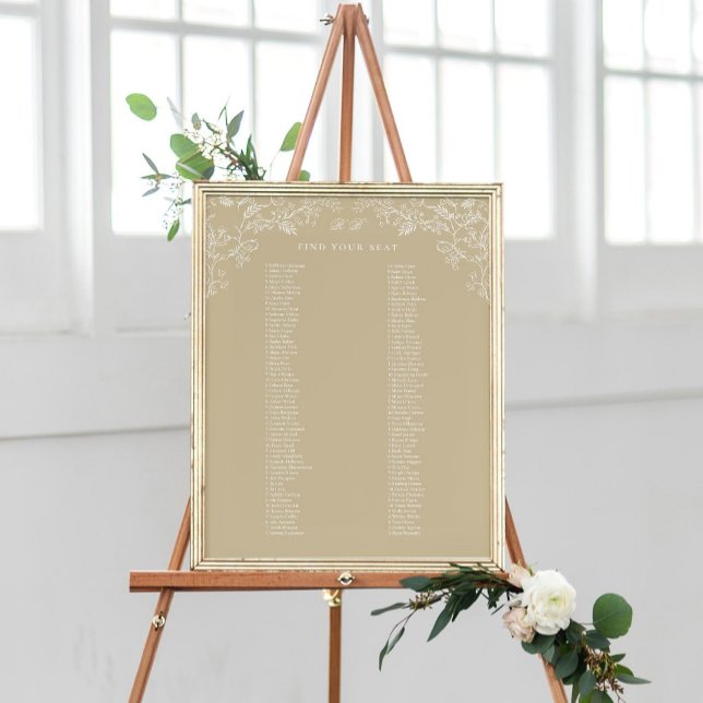 Poster Chinoiserie romantique Antique Gold Seing Chart (Créateur téléchargé)