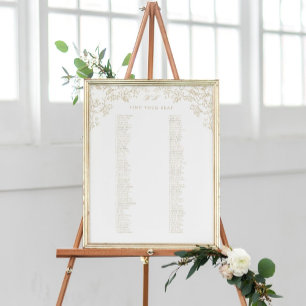 Poster Chinoiserie romantique Antique Gold Seing Chart