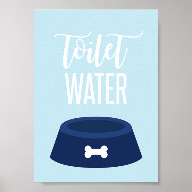 Poster Chiot Anniversaire Symbole de fête Toilette Eau bl (Devant)