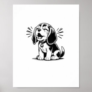Poster chiot beagle adorable, Amoureux des animaux de fam