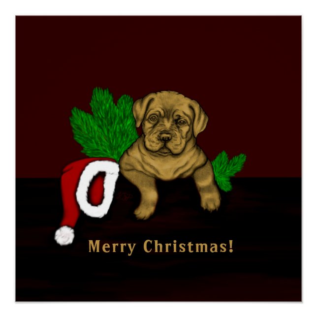 Poster Chiot de Noël (Devant)
