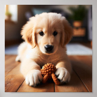 Poster Chiot Golden Retriever