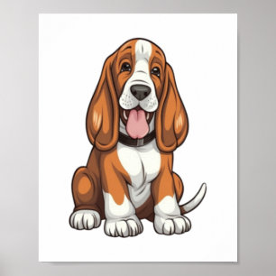 Poster Chiot Kawaii Basset
