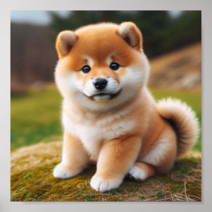 Poster chiot mignon Shiba Inu