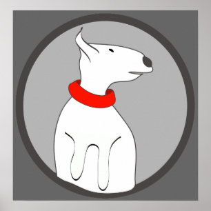 POSTER CHIOT ROUGE DE COLLIER DE BULL-TERRIER