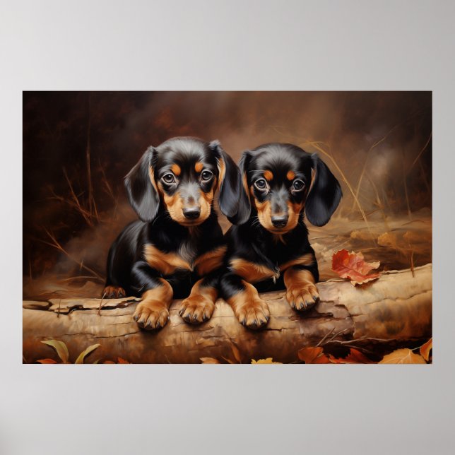 Poster Chiots de Dachshund (Devant)
