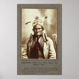 Poster Chiricahua Apache Leader Indien Geronimo Portrait