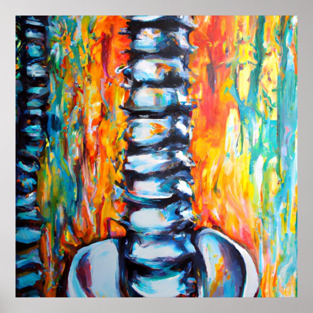 Poster Chiropractic Print : Abstrait Oil Style Spine Prin (Devant)