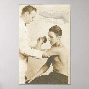 Poster Chiropratique Examen de l'épaule Vintage Imprimer