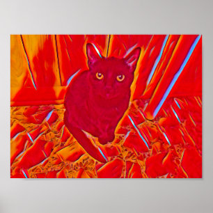 Poster Chloe dans la peinture à flamme rouge