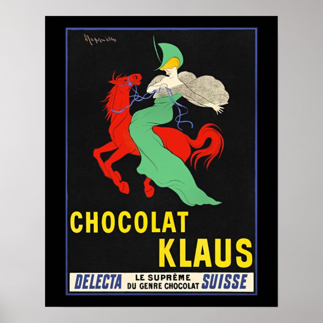 Poster Chocolat Klaus, publicité vintage, (Devant)