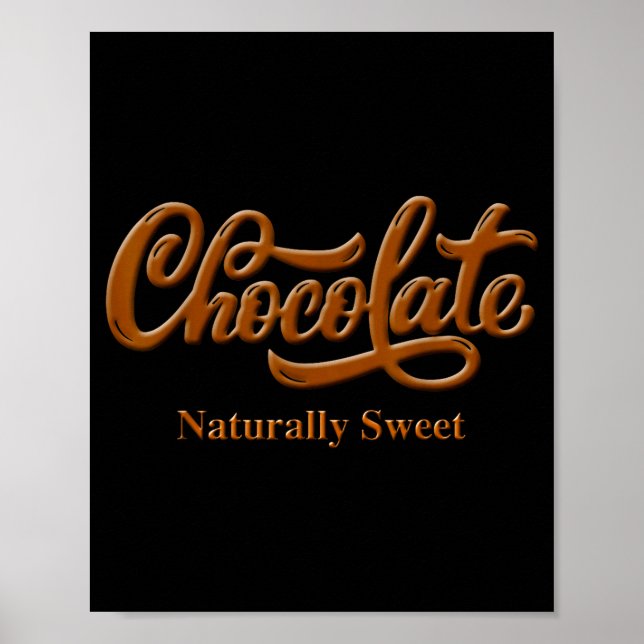 Poster Chocolat Naturellement Sucré Tee Proud-black Femme (Devant)