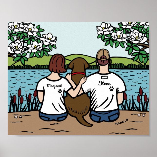Poster Chocolat personnalisé Famille Labrador Brown S Pos (Devant)