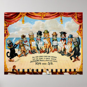 Poster Chœur de chats, Louis Wain