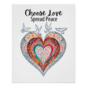 Poster Choisir l'amour répandre la paix