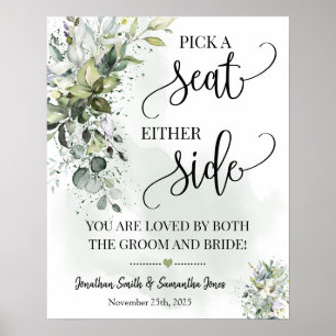 Poster Choisir siège de chaque côté cérémonie mariage euc