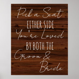 Poster Choisir un siège de chaque côté mariage en bois Fa