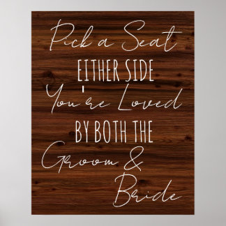 Poster Choisir un siège de chaque côté mariage en bois Fa