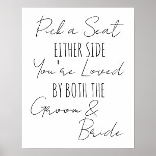 Poster Choisir un siège de chaque côté Panneau mariage mi