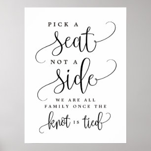 Poster Choisir Un Siège Non Pas Un Panneau Mariage Côté -