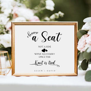 Poster Choisir Un Siège Non Un Côté Noir & Blanc Mariage