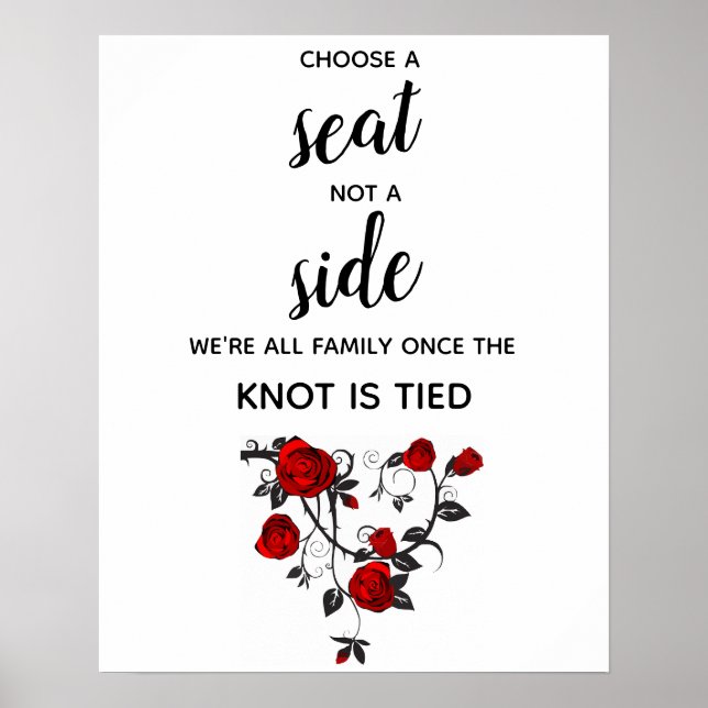 Poster Choisir un siège non un Mariage latéral (Devant)