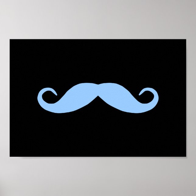 Poster Choisir une moustache couleur sur le noir (Devant)