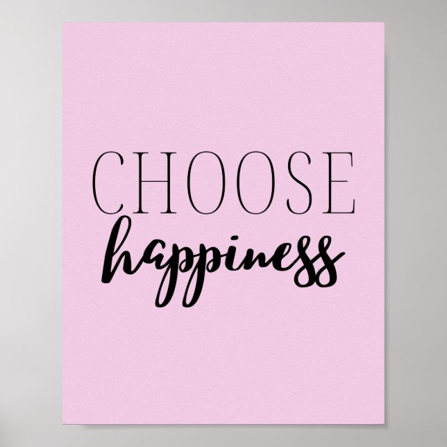 Poster Choisissez Happiness Inspirational Quote Sur Happy (Devant)