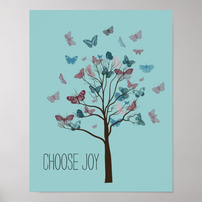Poster Choisissez l'arbre Joy Butterflies (Devant)