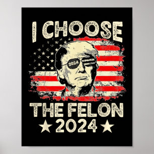 Poster Choisissez Le Felon 2024 Funny Républicain Pro Tru