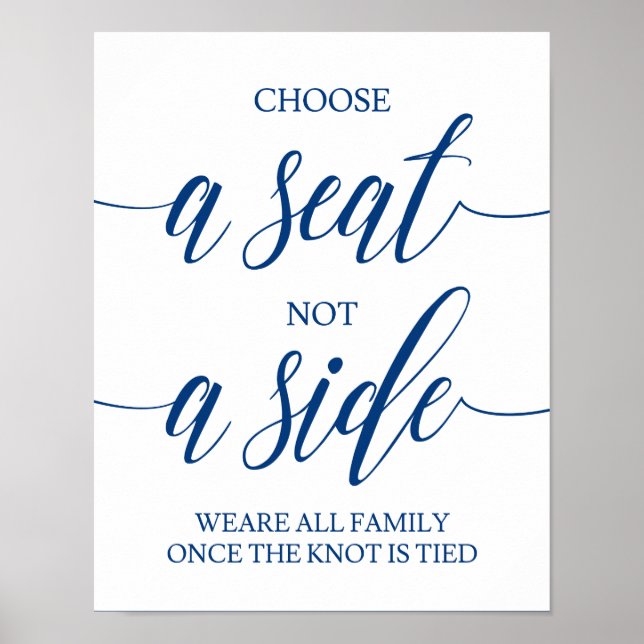 Poster Choisissez un Mariage de siège Signal bleu marine  (Devant)