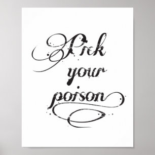 Poster Choisissez votre poison Citation de typographie Bl