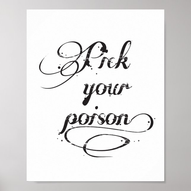 Poster Choisissez votre poison Citation de typographie Bl (Devant)