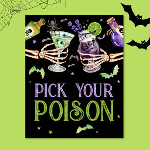 Poster Choisissez votre poison Halloween Boissons Favoris