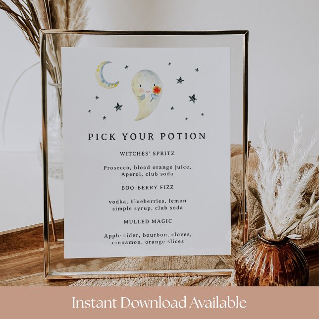 Poster Choisissez votre potion Baby shower Halloween Sign (Créateur téléchargé)
