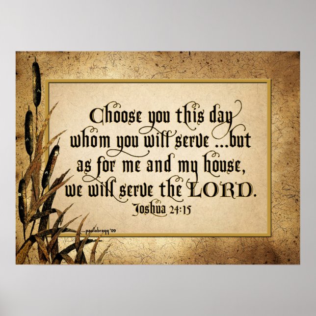 Poster Choisissez Vous Ce Jour (Joshua 24:15) (Devant)