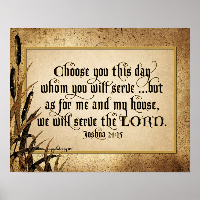 Poster Choisissez Vous Ce Jour (Joshua 24:15) (Devant)