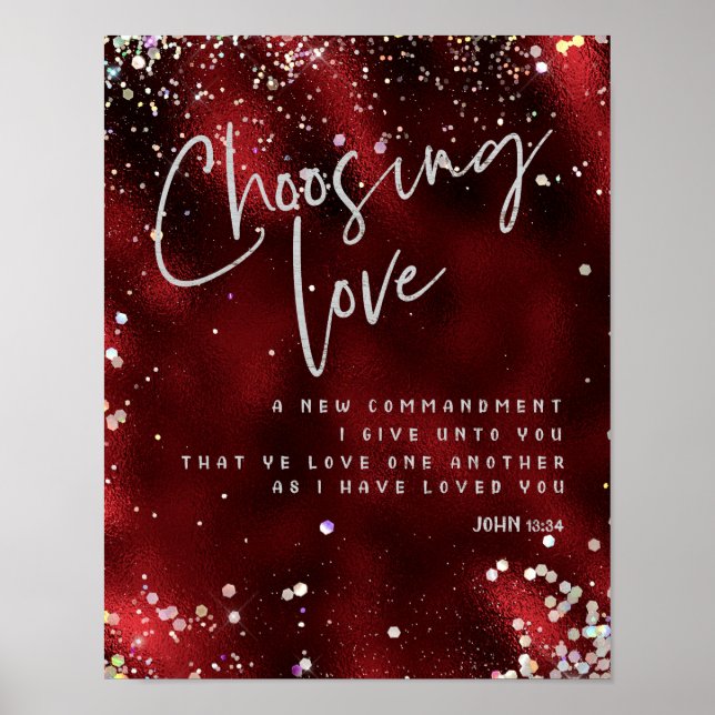 Poster Choix de l'amour avec la Bible du KJV Verse (Devant)