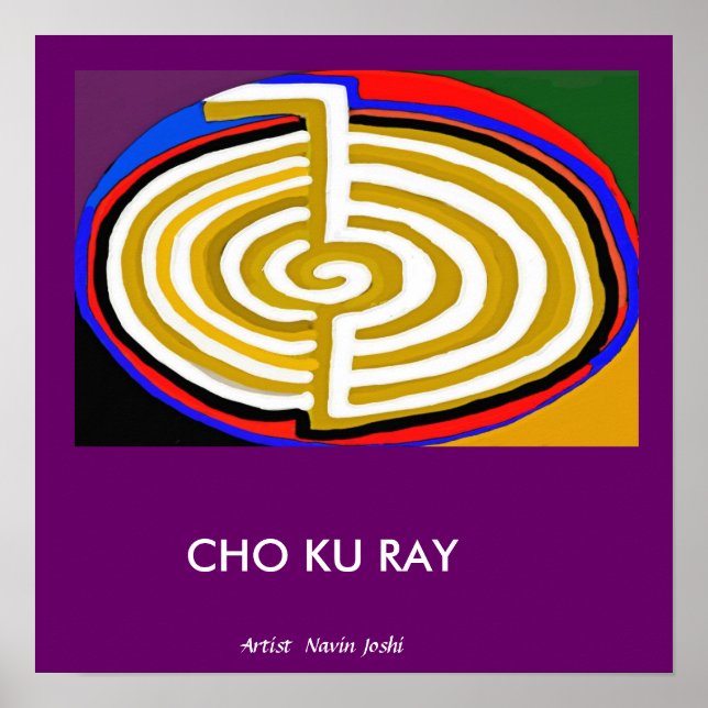 Poster CHOKURAY Gold - Symbole Reiki de base (Devant)