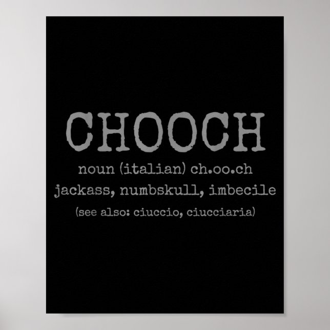 Poster Chooch Definition Italian Slang Funny Italy Italia (Devant)