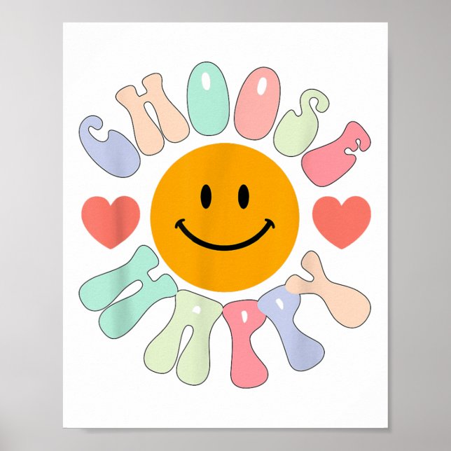 Poster Choose Happy Motivational Insrational Sitive  (Devant)