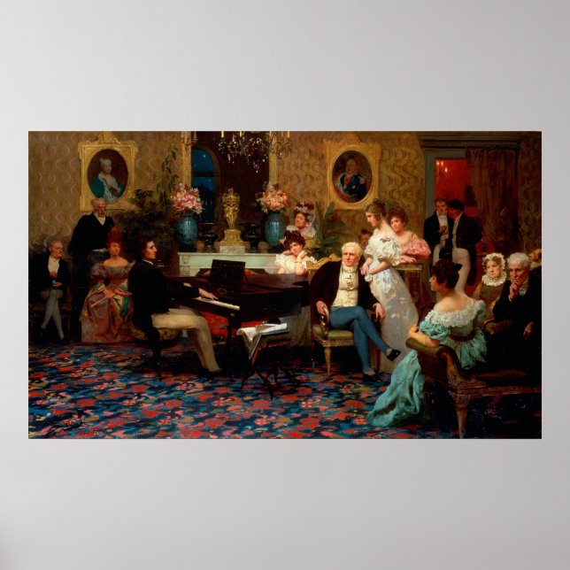 Poster Chopin Jouer le piano (Devant)