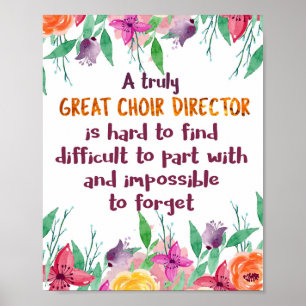 Poster Chorale Directeur Chorus enseignant Appréciation C