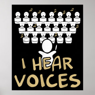 Poster Chorale Enseignant J'Entends Voices Funny Choriste