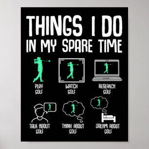 Poster Choses de golf que je fais pendant mon temps libre