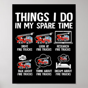 Poster Choses que je fais dans mon temps libre Camions de