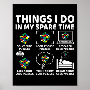Poster Choses que je fais pendant mon temps libre Cube ca